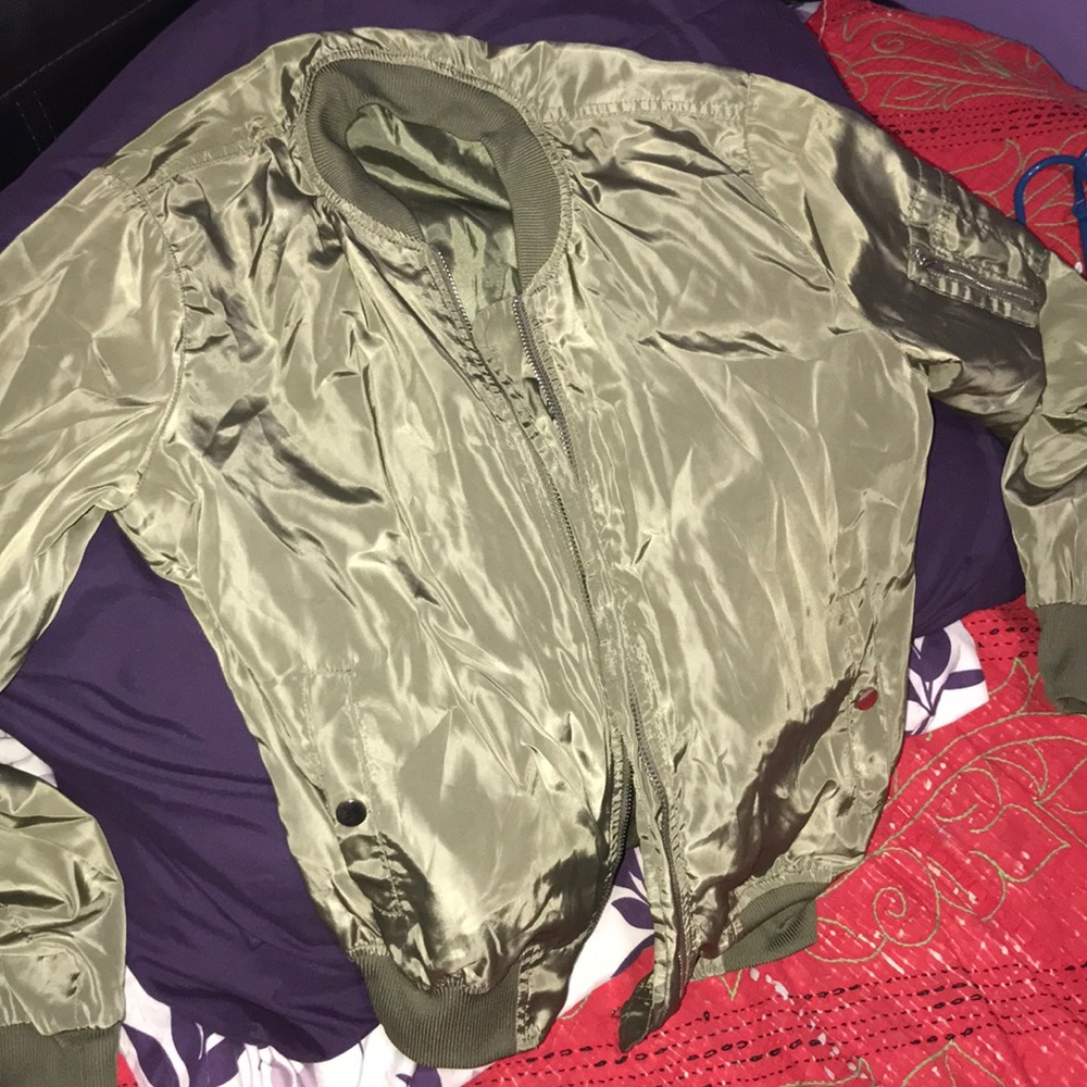 Olive green bomber jacket